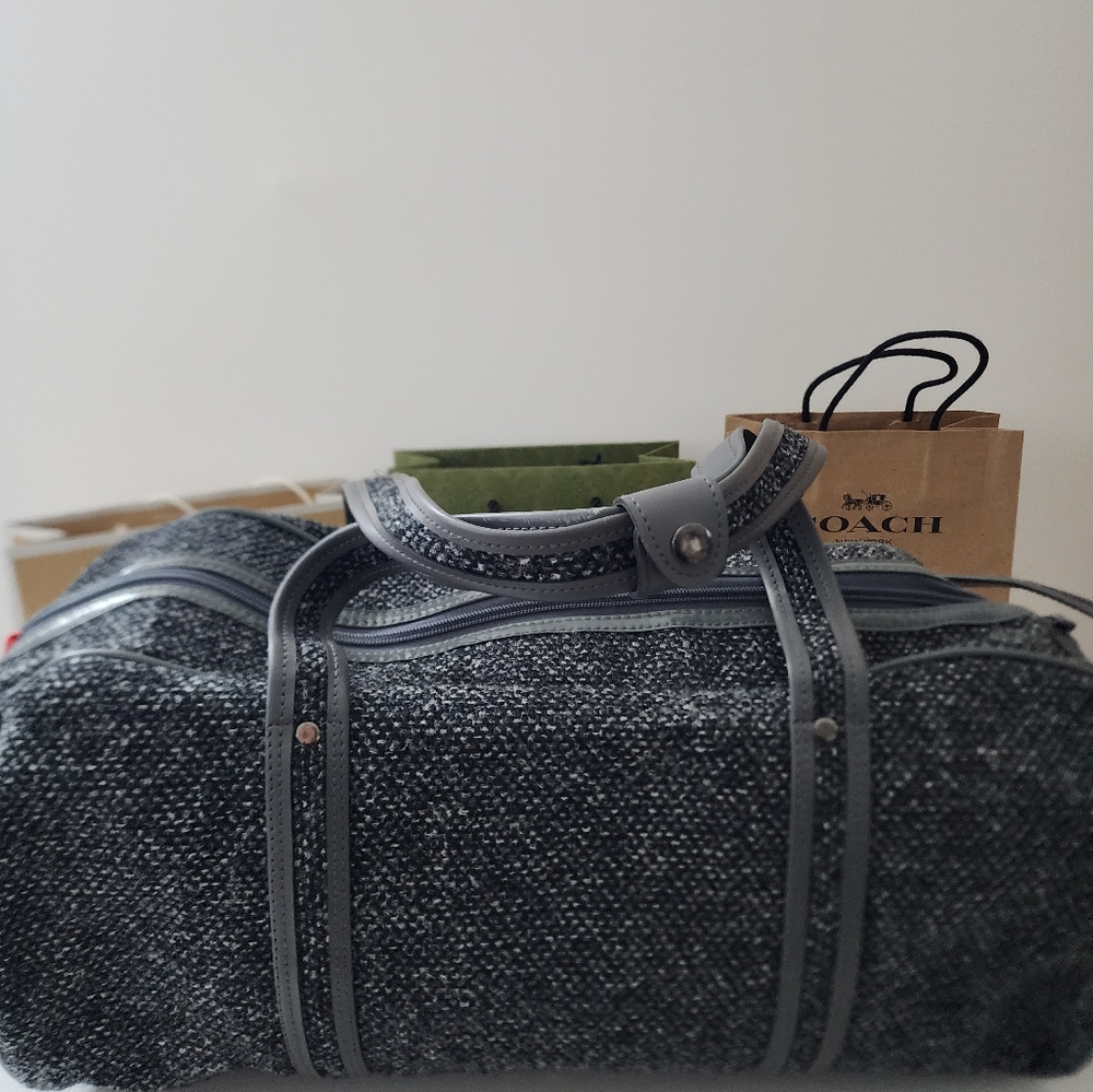 Oscar de la Renta Gray Men's Duffel Bag Weekender - Picture 5 of 6